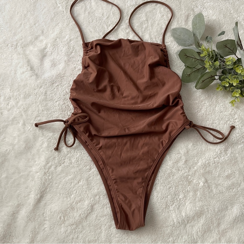 Mulisky Sexy One Piece Swimsuit Tummy Control High Waisted Side Ruching Size M